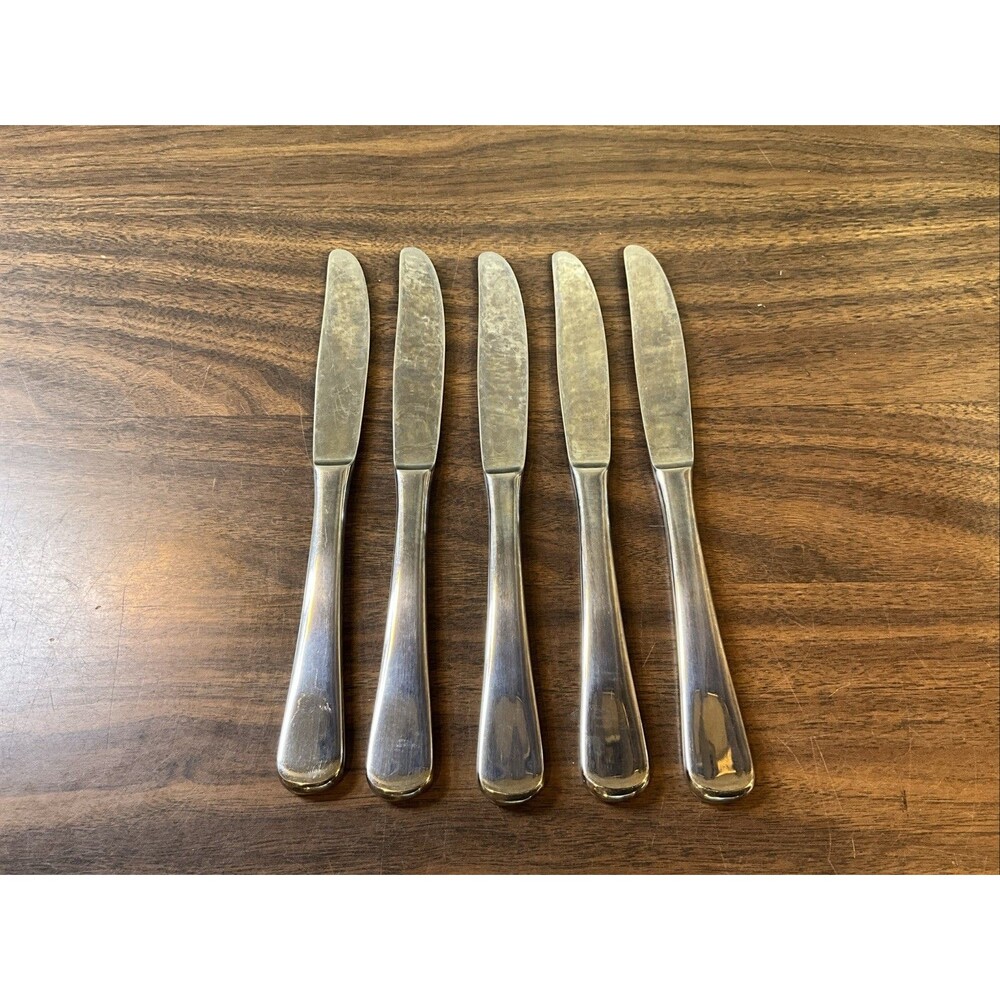 Splendide Flatware Lot Of 5 Stainless 18/10 Dinner Knives 9.5” Long